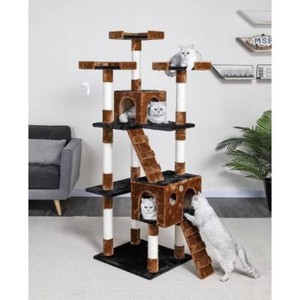 Go Pet Club Cat Tree with Sisal Posts - Brown