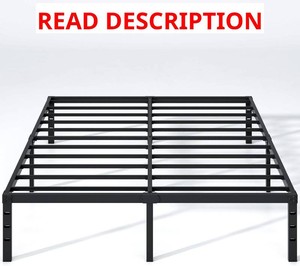 NEW JETO Metal Bed Frame,Queen Size Bed Frame with Storage Space,18 Inch