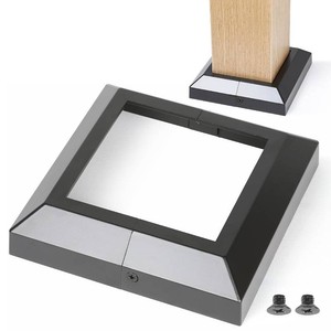 $140 5.5x5.5 Actual 5.5x5.5  Deck Post Base Cover Decorative Post Base Trim Skirt Black Aluminum 4Pack