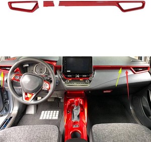 Car Accessories Fit for Toyota Corolla 2020-2025 Interior ABS Center Console Screen Dash Board Side Air Conditioning AC Vent Panel Frame Trim 3PCS Set (Red)