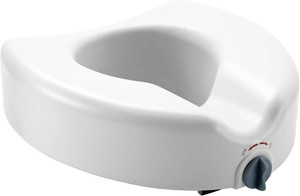 Medline Raised Toilet Seat, Toilet Seat Riser, Locking, 5 Height, 400-lb. Capacity