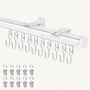 Ceiling Curtain Track White 12-15 ft Heavy Duty CeilingWall Mount Rail