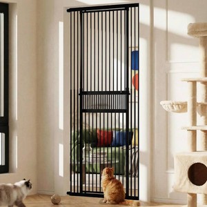 $117 Gardner Pet Extra Tall Cat Gate 49-86 Adjustable Height, Tall Pet Gate for DoorwaysHallways with 27.5-37 Adjustable Width Baby Gate with 4 Extensions Kits, No Drilling Pressured Mounted (Black)