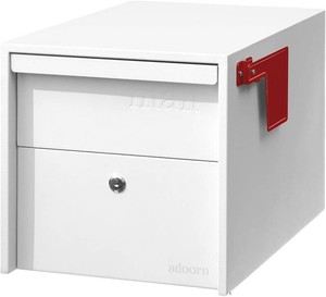 $115 adoorn Modern Small Locking Post Mount Mailboxes for Outside - White