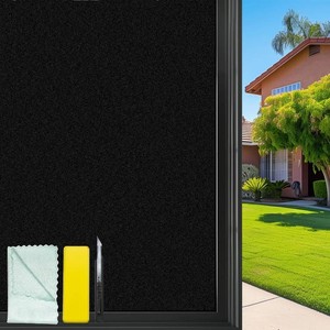 Bloss Blackout Window Film 29.5 x 118, 100% Sun Blocking Privacy Cover for Glass, Removable Room Darkening Black Out Window Tint, Static Cling Frosted Glass Film - BlackMatte