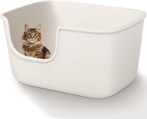Vealind Large Cat Litter Box for Indoor Cats High Sided and Low Entry Litter Box 22.2 14.9 12 Tall Litter Boxes with High Back Deep Wall XL Cat Litter Boxes ( 2 pack )