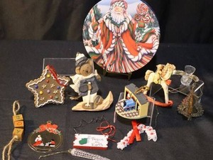 Vintage Christmas Ornaments, Thomas Hallmark & Santa Storage Box Mixed Lot