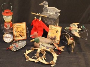 Rustic Cabin Hunting & Outdoor Adventure Ornaments Mixed Lot