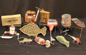 Rustic Fishing Ornament Assortment Mixed Lot