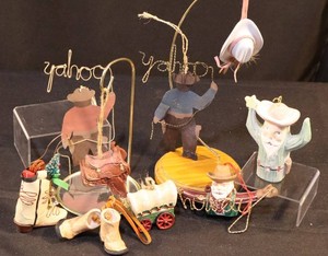 Western Cowboy Christmas Tree Ornaments (Lot of 8)