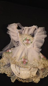 Baby Girl Floral Embroidery Lace Tulle Tutu Romper Dress - 3M