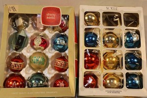 Vintage Shiny Brite & Noelle Glass Christmas Ornaments (Lot of 24)