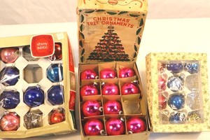 Vintage 1950s-1960s Glass Christmas Ornaments Mixed Lot
