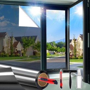 Upgraded One Way Window Privacy Film Sun Heat Blocking, 29.5 x 78.7