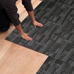 $140 24 inch x 24 inch Carpet Tiles upholstered Non-Slip Carpet Squares Reusable Easy to Install Indoor and Outdoor Office Home Decor Flooring (Grey, 18 PCS)