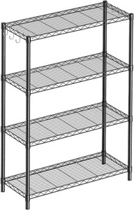 Guan River 4-Shelf Adjustable Metal Wire Shelving,Black,36L x 14W x 54H