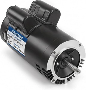 $299 Aquastrong Pool Pump Motor, 56J Frame, 2 HP, Dual Speed, 230V, 3450 RPM, Round Flange Pool Motor for Swimming Pool Pumps