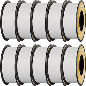 Kingroon Matte PLA Filament 1.75mm 3D Printer Filament Matte Filament 10kg Dimensional Accuracy - 0.02 mm (10 Rolls White)