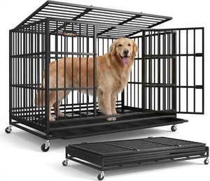 $170 Feandrea Heavy-Duty Foldable Dog Crate, 5-Minute Quick Setup, Double Doors
