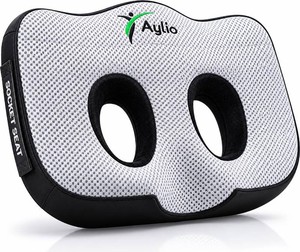 Aylio Socket Seat Cushion   Twin Cutout Sit Bone & Tailbone Pressure Relief
