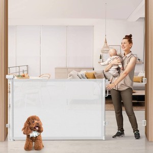 76 Retractable Baby Gates Extra Wide, Mesh Long Dog Gate for Deck