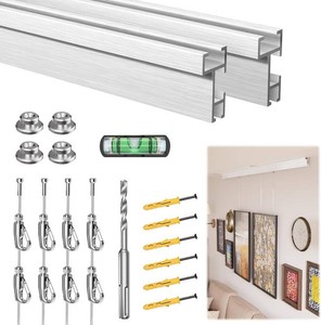 Picture Rail Hanging System 47 inch, Heavy Duty Picture Hanging Kit