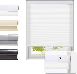 Tonature No Drill Cellular Shades for Indoor Windows, Thermal Insulating & Noise Reducing Honeycomb Blinds, Cordless Free Stop Blinds Light Filtering, White, 34 12 W x 64 H