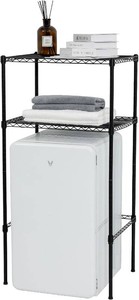 Zvyteay Mini Fridge Shelf Adjustable Height Storage Shelf Metal Storage Rack Mini Fridge and Microwave Stand for Dorm, Kitchen, Office, Black