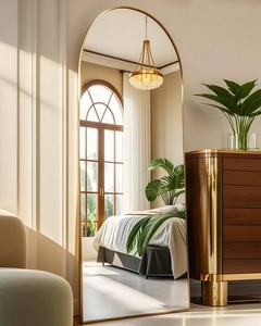 NEARBYSD 58x18 Arched Full Length Mirror, Gold