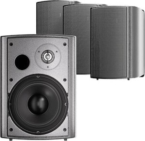 $200 STUDIOFINIX 6.5 Inch Indoor Outdoor Speakers Wired Waterproof,Wall Mount Passive Speakers,800Watt Powerful Bass,for Home Patio Porch Garden Covered Deck (2Pairs, Black)