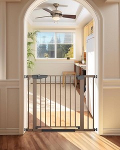 Cumbor 30-40.6 in Baby Gate for Stairs and Doorways, Dog Gate Indoor Brown