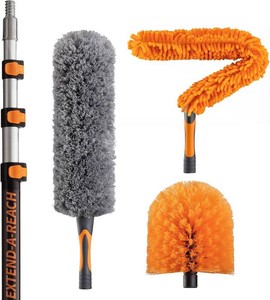 20 Foot High Reach Duster Kit with 4-12 ft Telescopic Extension Pole