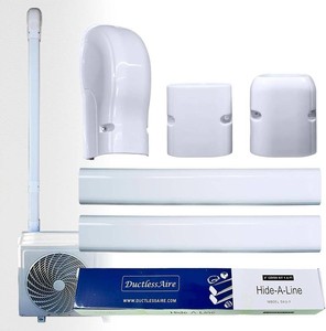 Ductless HVAC Mini Split Line Set Cover - for AC Line Cover (White 3x7.5ft)