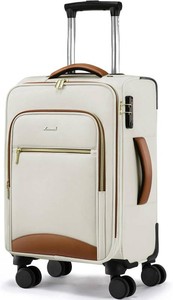 LOVEVOOK Carry On Luggage 22x14x9 Airline Approved, 20 Inch Softside Suitcases with Wheels, Lightweight Spinner Carry on Suitcase with TSA Lock, Water-Resistant Large Capacity Luggage for Travel
