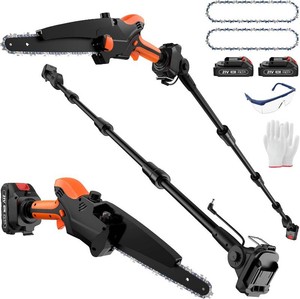 2-IN-1 Pole Saw & 8 Mini Chainsaw Battery Powered with 2 x 21V Batteries