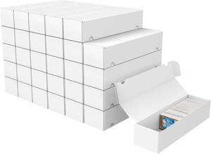 Trading Card Storage Box, 30-Pack 1100 Count White Corrugated Cardboard Box
