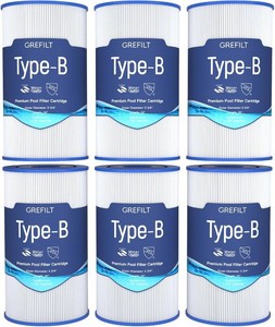 6-Pack Type B Pool Filter Cartridges Replace Intex 29005E, Type IV