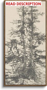 InSimSea Extra Large Framed Vertical Wall Art, Sketch Two Trees, 20x40inch Two Trees 40L x 20W