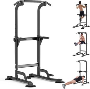 Z ZHICHI Pull-Up Dip Station Pull-Up Chin-Up Weight Capacity 350LBS black