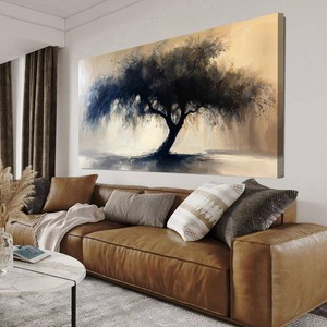 Abstract Wall Art Decor Modern Canvas Art Work For Wall Decorations Living Room Black Tree Of Life Wall Art Black Abstract Minimalist Wall Art Canvas Prints Art Work For Home Office Wall Decor 20 X 40 QLS-01M Wrapped Canvas 40L x 20W