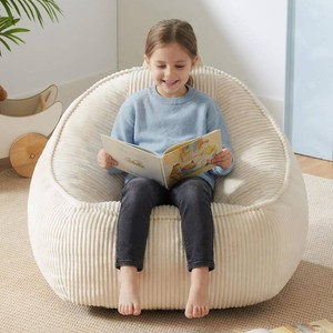 HUGHEAVEN Bean Bag Chair for Kids, Soft Bean Bag Seat for Reading, Beige Small Beige