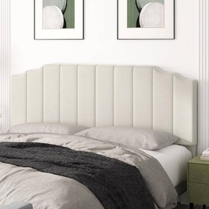$158 Befurtori King Size Headboard Only, Velvet Wall Mount Headboard, Cream