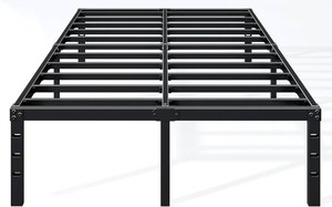 Hafenpo 14 Inch King Bed Frame, Under Bed Storage, Black