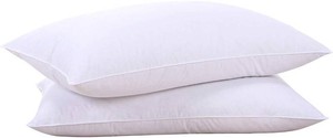 puredown  Goose Feathers and Down White Pillows with 100% Cotton Cover, Bed Sleeping Hotel Collection Pillows Set of 2, Standard Size