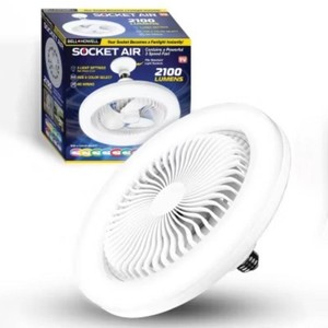 As Seen On TV Bell  Howell Socket Air Infoor White With Remote Control And Rgb Colors Ceiling Fans 2308