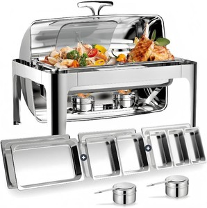 $134 13QT Roll Top Chafing Dishes for Buffet (Visual Chafing Dish)