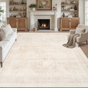 $120 Area Rugs 9x12 Living Room Bedroom Neutral Washable Carpet Beige
