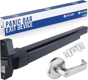 $160 FORTSTRONG Panic Bars for Exit Doors Push Bar Panic Exit Device Commercial Door Push Bar Hardware with Crash Bar Emergency Door Opener Lock Keypad Compatible Heavy Duty - Grade 1 UL & ADA Compliant