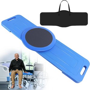 LOSCHEN Slide Transfer Board with Turntable, Slide Assist Device for Transferring or Seniors from Wheelchair to Bed, Toilet, Tub, Car - Slide Board with Turntable Blue 35inch