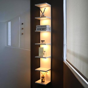 7 Tier LED Light Wall Shelves, White